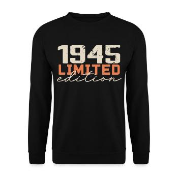 Né en 1945 | Vintage 1945 Anniversaire Rétro - Sweat-shirt Unisexe - noir - Devant - Alina (178cm) & Michal (187cm)