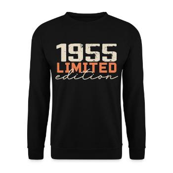 Né en 1955 | Vintage 1955 Anniversaire Rétro - Sweat-shirt Unisexe - noir - Devant - Alina (178cm) & Michal (187cm)