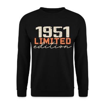 Born in 1951 | Vintage 1951 Retro Birthday - Unisex Sweatshirt - black - Front - Alina (178cm) & Michal (187cm)