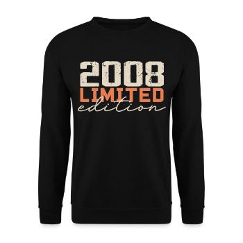 Né en 2008 | Vintage 2008 Anniversaire Rétro - Sweat-shirt Unisexe - noir - Devant - Alina (178cm) & Michal (187cm)