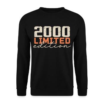 Né en 2000 | Vintage 2000 Anniversaire Rétro - Sweat-shirt Unisexe - noir - Devant - Alina (178cm) & Michal (187cm)