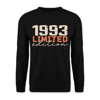 Born in 1993 | Vintage 1993 Retro Birthday - Unisex Sweatshirt - black - Front - Alina (178cm) & Michal (187cm)