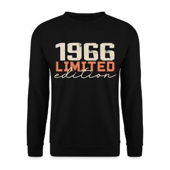 Born in 1966 | Vintage 1966 Retro Anniversary - Unisex Sweatshirt - black - Front - Alina (178cm) & Michal (187cm)