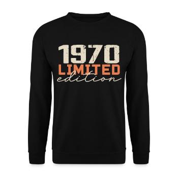 Né en 1970 | Vintage 1970 Anniversaire Rétro - Sweat-shirt Unisexe - noir - Devant - Alina (178cm) & Michal (187cm)