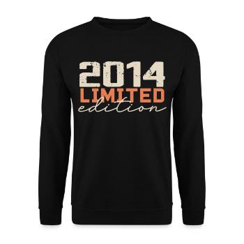 Né en 2014 | Vintage 2014 Anniversaire Rétro - Sweat-shirt Unisexe - noir - Devant - Alina (178cm) & Michal (187cm)