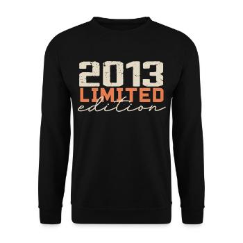 Né en 2013 | Vintage 2013 Anniversaire Rétro - Sweat-shirt Unisexe - noir - Devant - Alina (178cm) & Michal (187cm)