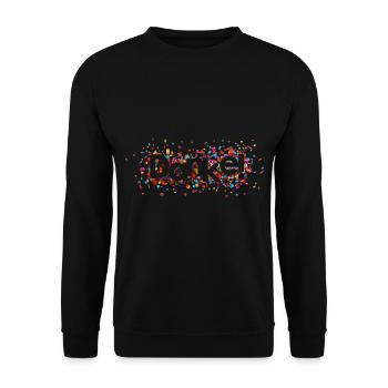 Danke | Firmengeschenk | Geschenkidee | Geschenke - Unisex Pullover - Schwarz - Vorne - Alina (178cm) & Michal (187cm)