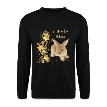 Bunny Shirt - Motiv Little Star - Unisex Sweatshirt - black - Front - Alina (178cm) & Michal (187cm)