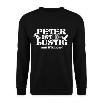 Peter is funny! - Unisex Sweatshirt - black - Front - Alina (178cm) & Michal (187cm)