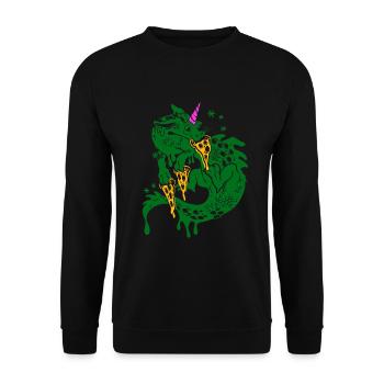 Pizza Dragon - Sweat-shirt Unisexe - noir - Devant - Alina (178cm) & Michal (187cm)