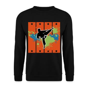 Karaté Temps Libre Cadeau Karatéka Sport de Combat - Sweat-shirt Unisexe - noir - Devant - Alina (178cm) & Michal (187cm)