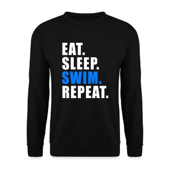 MANGER DORMIR NAGER RÉPÉTER Flotteur de sauvetage de natation - Sweat-shirt Unisexe - noir - Devant - Alina (178cm) & Michal (187cm)