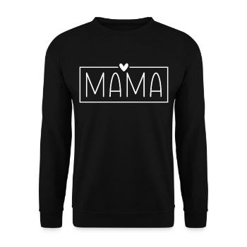 Mama Rahmen Herz Mutter Liebe Muttertag Geschenk - Unisex Pullover - Schwarz - Vorne - Alina (178cm) & Michal (187cm)