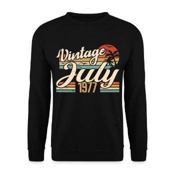 July 1977 Gift, 47th Anniversary July 1977 - Unisex Sweatshirt - black - Front - Alina (178cm) & Michal (187cm)