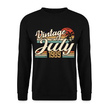 July 1989 Gift, 35th Anniversary July 1989 - Unisex Sweatshirt - black - Front - Alina (178cm) & Michal (187cm)