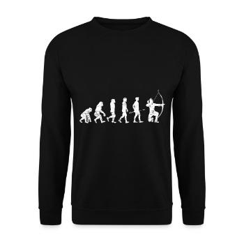 Evolution Bogenschießen Geschenk - Unisex Pullover - Schwarz - Vorne - Alina (178cm) & Michal (187cm)