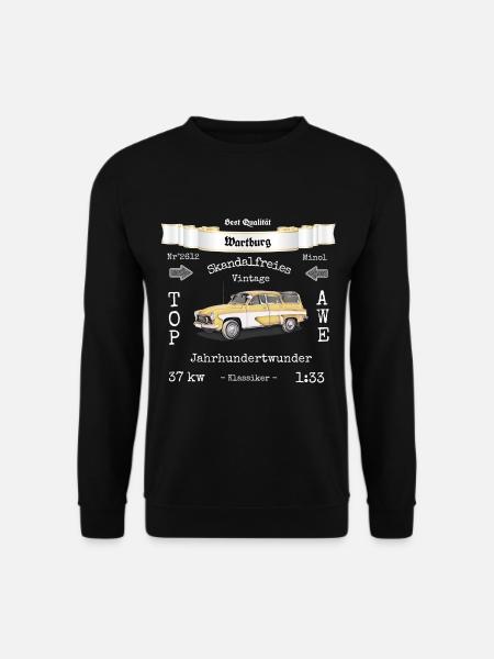 Wartburg DDR Automobile- Vintage - Unisex Pullover - Schwarz