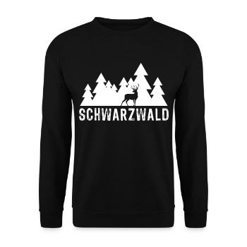Schwarzwald Hirsch - Unisex Pullover - Schwarz - Vorne - Alina (178cm) & Michal (187cm)