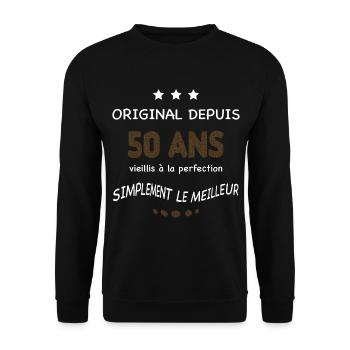 50 ans de perfection - Sweat-shirt Unisexe - noir - Devant - Alina (178cm) & Michal (187cm)