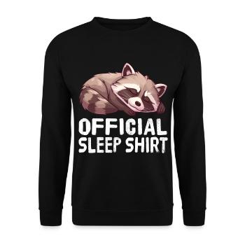 Official Raccoon Sleep Shirt - Unisex Sweatshirt - black - Front - Alina (178cm) & Michal (187cm)