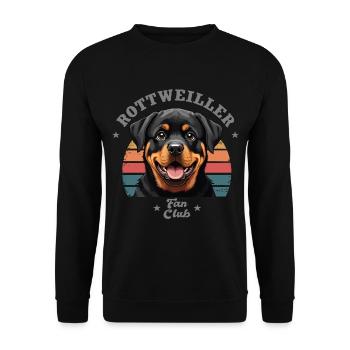 Rottweiler fan club Tshirt chien drôles - Sweat-shirt Unisexe - noir - Devant - Alina (178cm) & Michal (187cm)