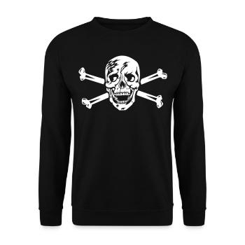 Crâne / Skull 1c Halloween Vampire - Sweat-shirt Unisexe - noir - Devant - Alina (178cm) & Michal (187cm)
