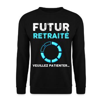 Départ en retraite idée cadeau homme - Sweat-shirt Unisexe - noir - Devant - Alina (178cm) & Michal (187cm)