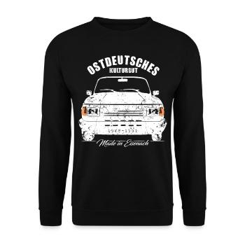 Wartburg 1.3 Classic - Ostdeutsches Kulturgut - Unisex Pullover - Schwarz - Vorne - Alina (178cm) & Michal (187cm)
