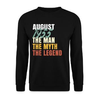 Agosto 1955 Retro The Man The Myth The Legend - Felpa unisex - nero - Fronte - Alina (178cm) & Michal (187cm)