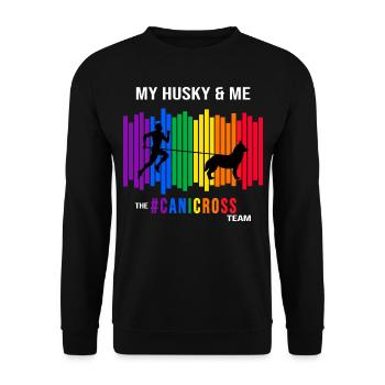 husky canicross dog sport zughund zughundesport - Unisex Pullover - Schwarz - Vorne - Alina (178cm) & Michal (187cm)