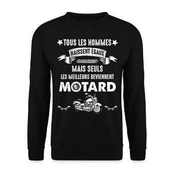 Moto homme motard phrase drôle - Sweat-shirt Unisexe - noir - Devant - Alina (178cm) & Michal (187cm)
