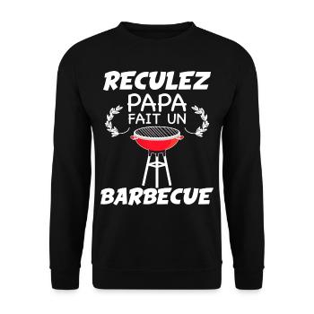 Reculez Papa Fait Un Barbecue Humour Père - Sweat-shirt Unisexe - noir - Devant - Alina (178cm) & Michal (187cm)