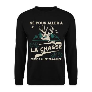 Je Prèfere la Chasse Cadeau Drôle Homme Chasseur - Sweat-shirt Unisexe - noir - Devant - Alina (178cm) & Michal (187cm)