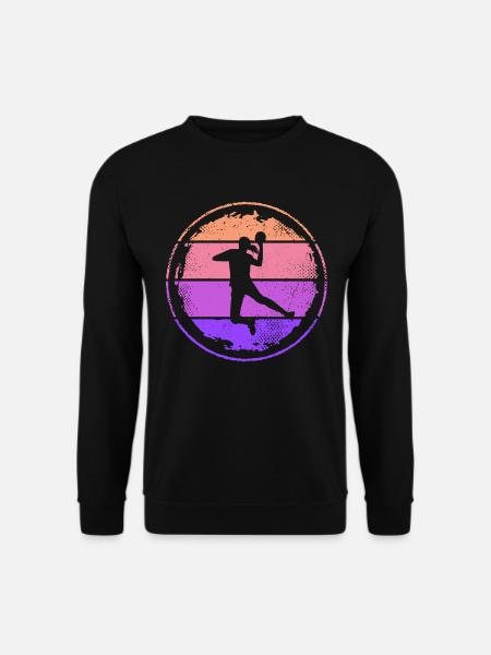 Handballspielerin Retro Mädchen Handball - Unisex Pullover - Schwarz