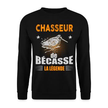 Chasseur de bécasse La Légende Humour Homme - Sweat-shirt Unisexe - noir - Devant - Alina (178cm) & Michal (187cm)