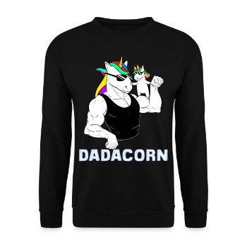 Bulliges Einhorn-Vater- und Kinder-Humor-Geschenk - Sweat-shirt Unisexe - noir - Devant - Alina (178cm) & Michal (187cm)