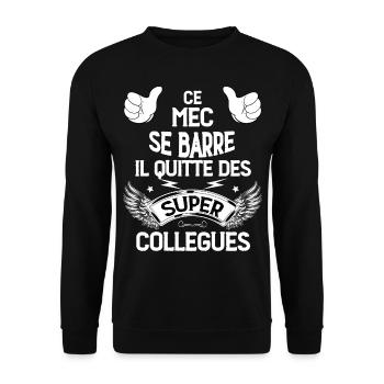 Se barrer à la retraite Départ Humour Collègue - Sweat-shirt Unisexe - noir - Devant - Alina (178cm) & Michal (187cm)