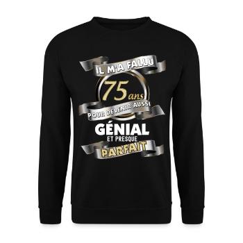 Anniversaire 45 ans Retraité Génial - Sweat-shirt Unisexe - noir - Devant - Alina (178cm) & Michal (187cm)