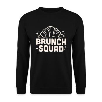 Brunch squad croissants - Sweat-shirt Unisexe - noir - Devant - Alina (178cm) & Michal (187cm)