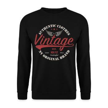 Vintage 1972 Cadeau D'anniversaire 1972 Rétro 1972 - Sweat-shirt Unisexe - noir - Devant - Alina (178cm) & Michal (187cm)