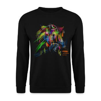 abstrait - Sweat-shirt Unisexe - noir - Devant - Alina (178cm) & Michal (187cm)