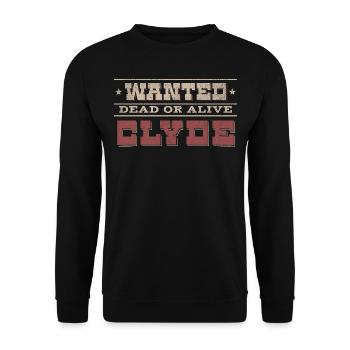 Bonnie and Clyde Wanted dead or alive Clyde - Unisex Pullover - Schwarz - Vorne - Alina (178cm) & Michal (187cm)
