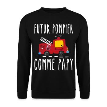 Futur pompier cadeau humour - Sweat-shirt Unisexe - noir - Devant - Alina (178cm) & Michal (187cm)