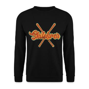 Skilehrer Skifahrer Skilehrerin Skier Vintage - Unisex Pullover - Schwarz - Vorne - Alina (178cm) & Michal (187cm)