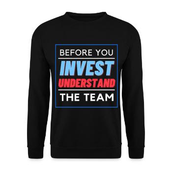 bevor Sie investieren - Team - Unisex Pullover - Schwarz - Vorne - Alina (178cm) & Michal (187cm)