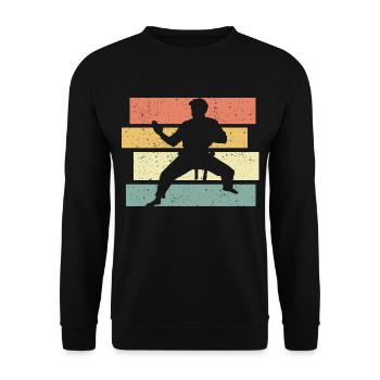 Légende du karaté rétro vintage de karaté - Sweat-shirt Unisexe - noir - Devant - Alina (178cm) & Michal (187cm)