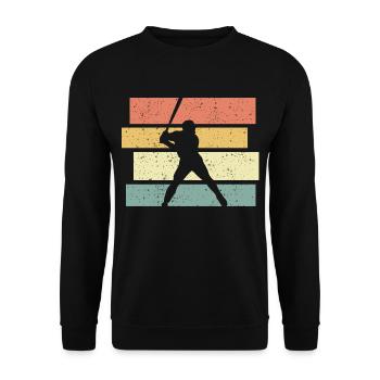 Baseball retro vintage Baseball Legende - Unisex Pullover - Schwarz - Vorne - Alina (178cm) & Michal (187cm)