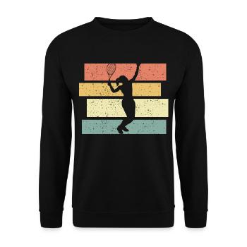 Joueuse de tennis rétro femme tennis - Sweat-shirt Unisexe - noir - Devant - Alina (178cm) & Michal (187cm)