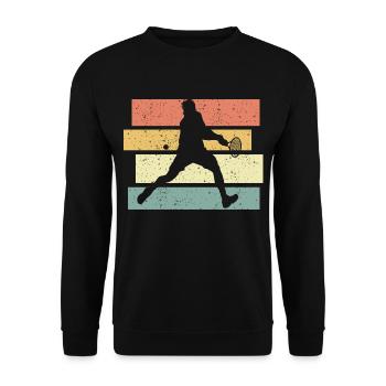 Joueuse de tennis vintage rétro tennis - Sweat-shirt Unisexe - noir - Devant - Alina (178cm) & Michal (187cm)
