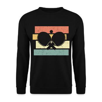 Ping-pong rétro vintage - Sweat-shirt Unisexe - noir - Devant - Alina (178cm) & Michal (187cm)